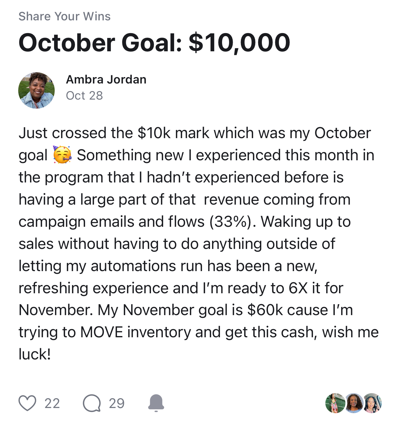 October goal crossed — 33% from campaign emails & flows