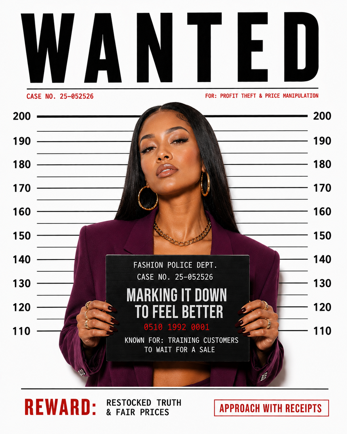 Wanted poster — Marking It Down To Feel Better